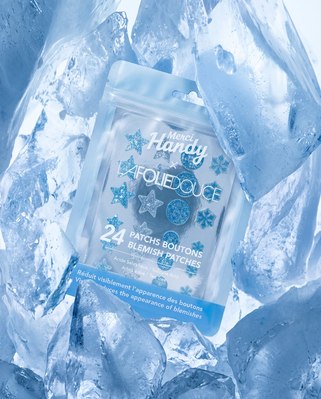 24 Pimple Patches x La Folie Douce™ Merci Handy – box of 24 patches set in ice