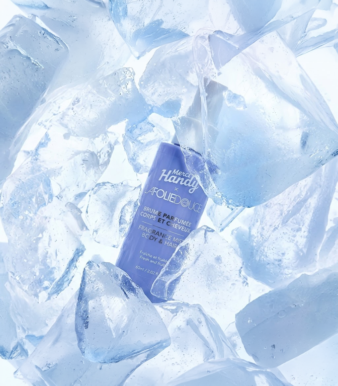 Hair & Body Mist x La Folie Douce™ Merci Handy – mist bottle on ice